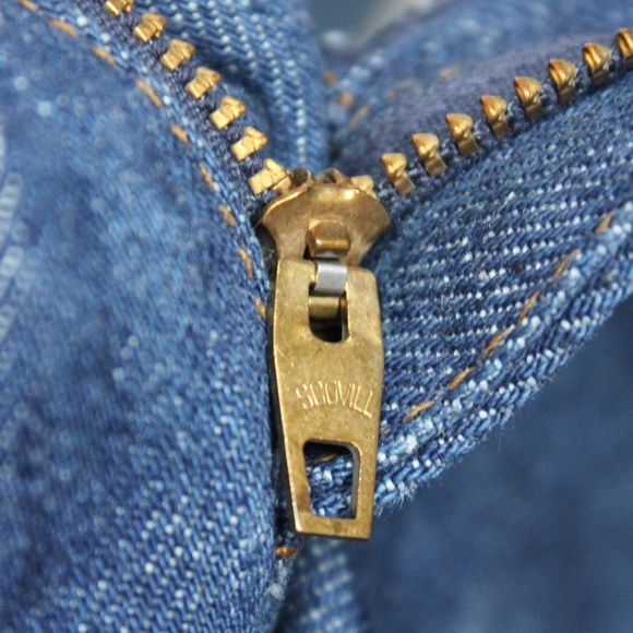 VINTAGE 70s HUGE WIDE LEG INDIGO HIGH WAIST JEANS - Picture 5 of 8